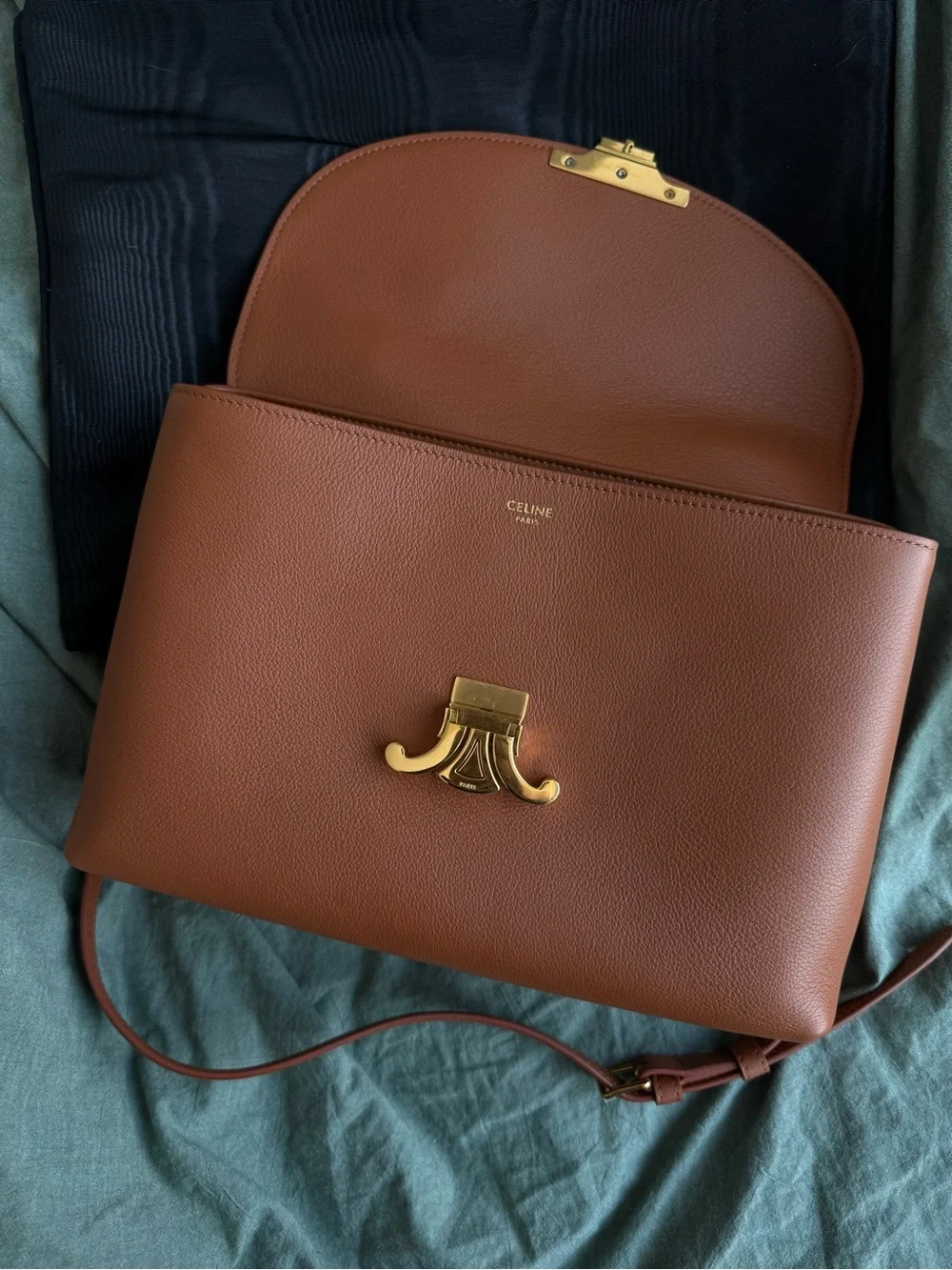 Celine Medium Nino Bag in Supple Grained Calfskin Leather in Tan